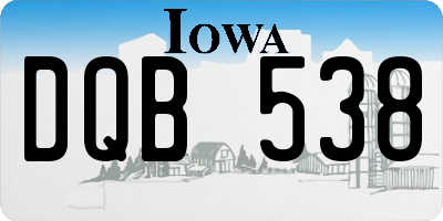 IA license plate DQB538