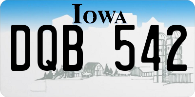 IA license plate DQB542