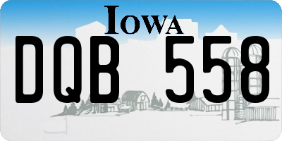 IA license plate DQB558