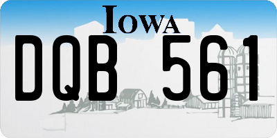 IA license plate DQB561