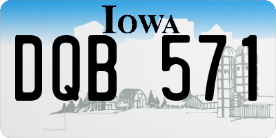IA license plate DQB571