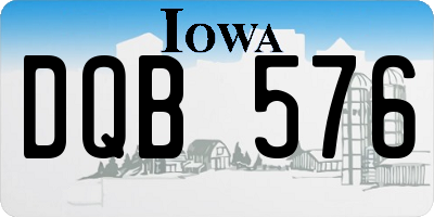 IA license plate DQB576