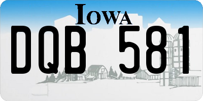 IA license plate DQB581