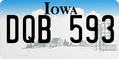 IA license plate DQB593