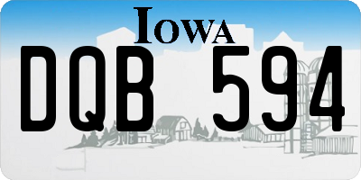 IA license plate DQB594