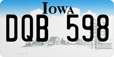 IA license plate DQB598