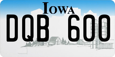 IA license plate DQB600