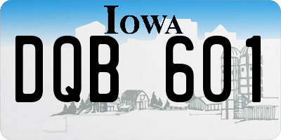IA license plate DQB601