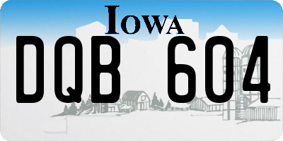 IA license plate DQB604