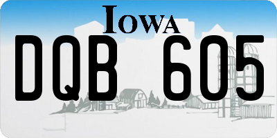 IA license plate DQB605