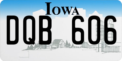 IA license plate DQB606