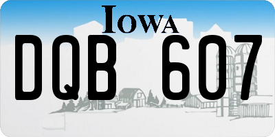 IA license plate DQB607