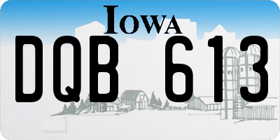 IA license plate DQB613
