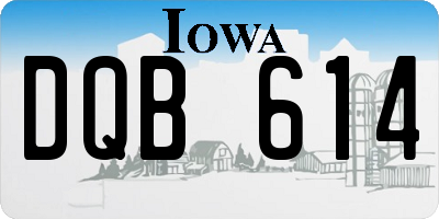 IA license plate DQB614