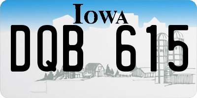 IA license plate DQB615