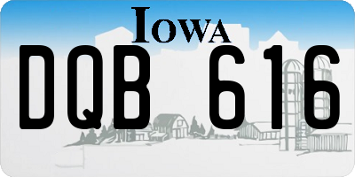 IA license plate DQB616