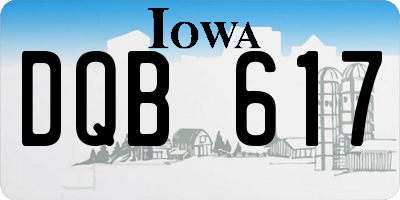IA license plate DQB617