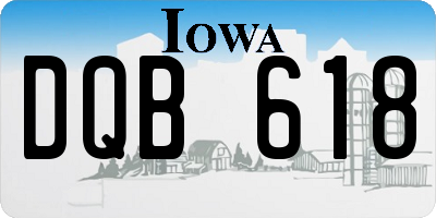 IA license plate DQB618