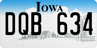 IA license plate DQB634