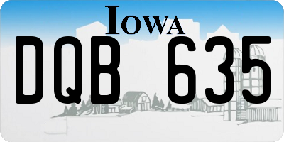 IA license plate DQB635