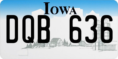 IA license plate DQB636