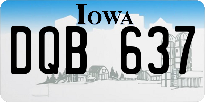 IA license plate DQB637