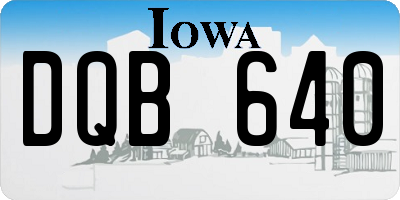 IA license plate DQB640
