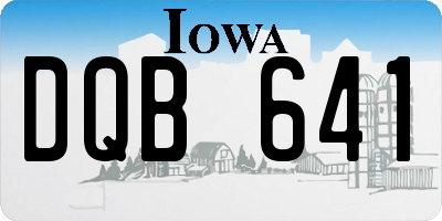 IA license plate DQB641