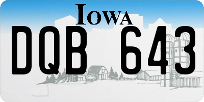 IA license plate DQB643