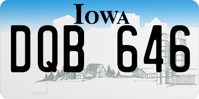 IA license plate DQB646