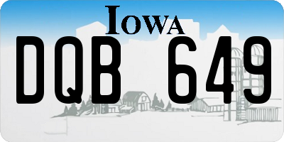 IA license plate DQB649