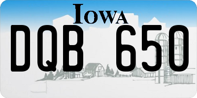 IA license plate DQB650