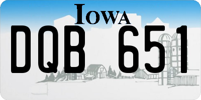 IA license plate DQB651