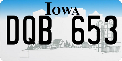 IA license plate DQB653