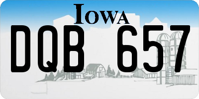 IA license plate DQB657