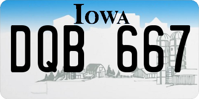 IA license plate DQB667