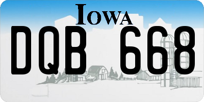 IA license plate DQB668