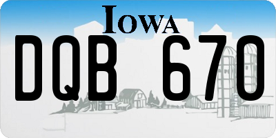 IA license plate DQB670