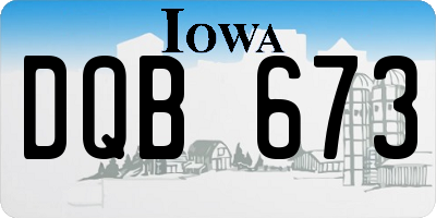 IA license plate DQB673