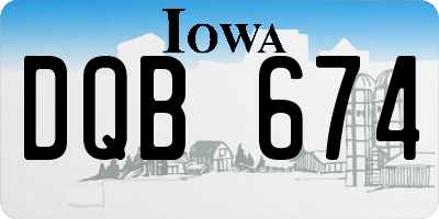 IA license plate DQB674