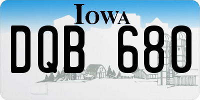IA license plate DQB680