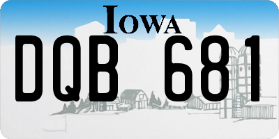 IA license plate DQB681