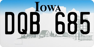 IA license plate DQB685