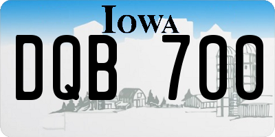 IA license plate DQB700