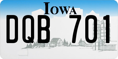 IA license plate DQB701