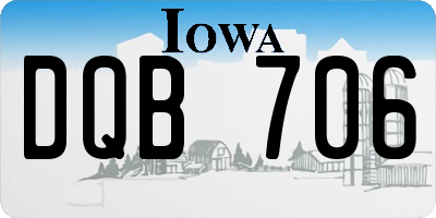 IA license plate DQB706