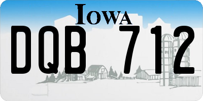 IA license plate DQB712