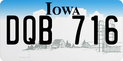 IA license plate DQB716