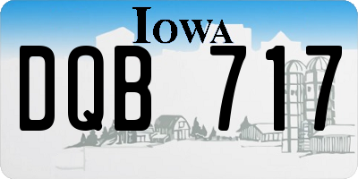 IA license plate DQB717