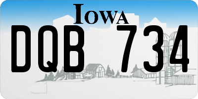 IA license plate DQB734